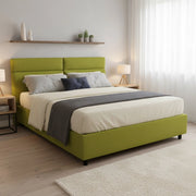 Letto Matrimoniale Alcatron, Letto Matrimoniale Sfoderabile Made in Italy, Verde