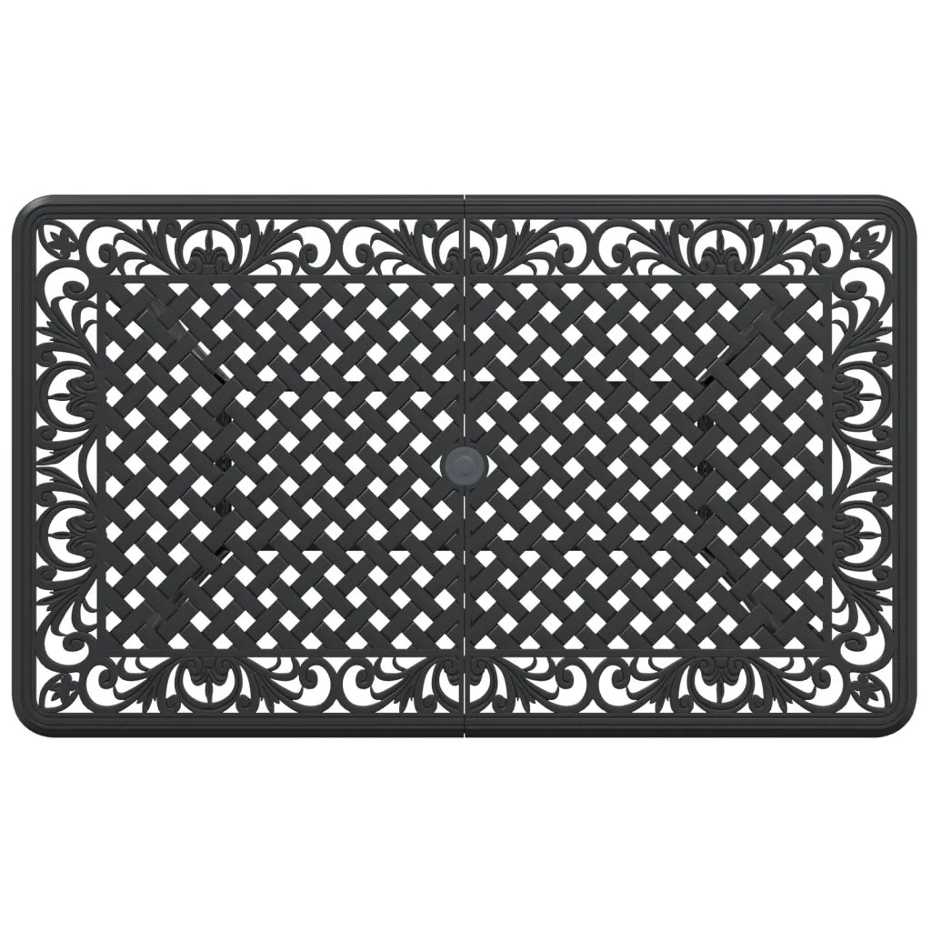 Tavolo da Giardino Nero 150x90x72 cm in Alluminio Pressofuso 4002804