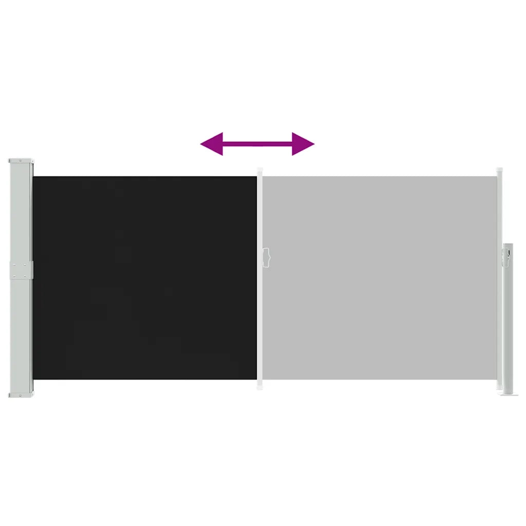 Tenda da Sole Laterale Retrattile-Tenda parasole per balcone 140 x 300 cm Nera 825855