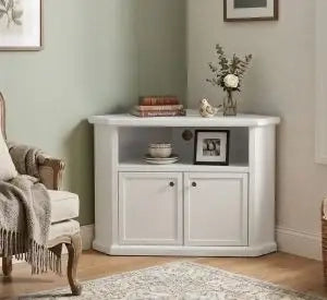Mobile Porta tv ad angolo Shabby chic bianco