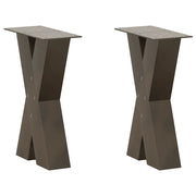 Gambe per Tavolino da CaffÃ¨ a Forma di X 2 pz Acciaio Naturale 38x(42-43) cm Acciaio
