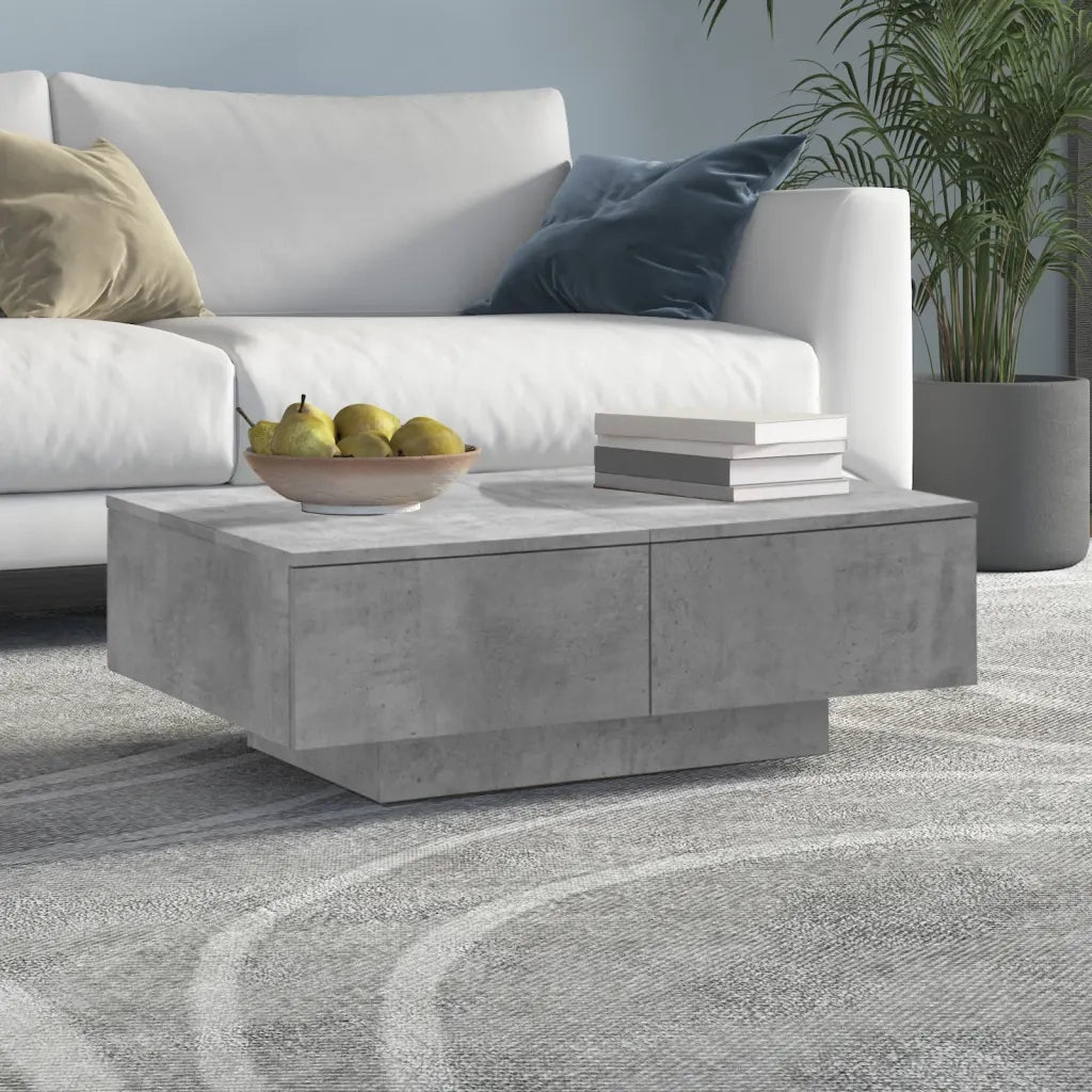 Tavolino da salotto | Tavolino da caff¨¨ | Tavolino da Soggiorno Grigio Cemento 90x60x31cm Legno Multistrato