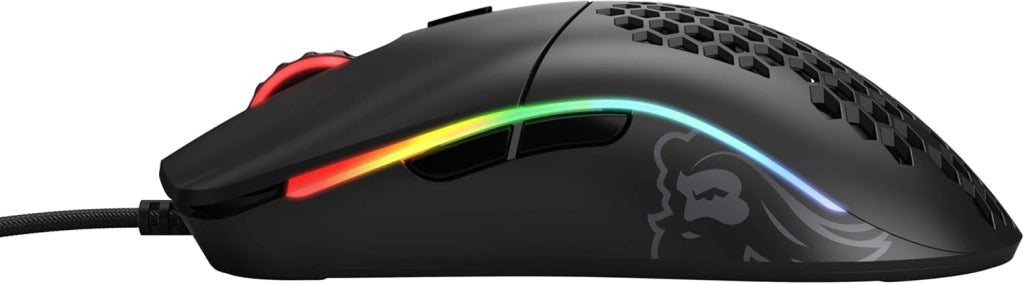 Gaming Model O Mouse da gaming wired, superleggero 67 g, design a nido d'ape, RGB, sensore Pixart 3360, Omron Switches, ambidestro - Nero opaco