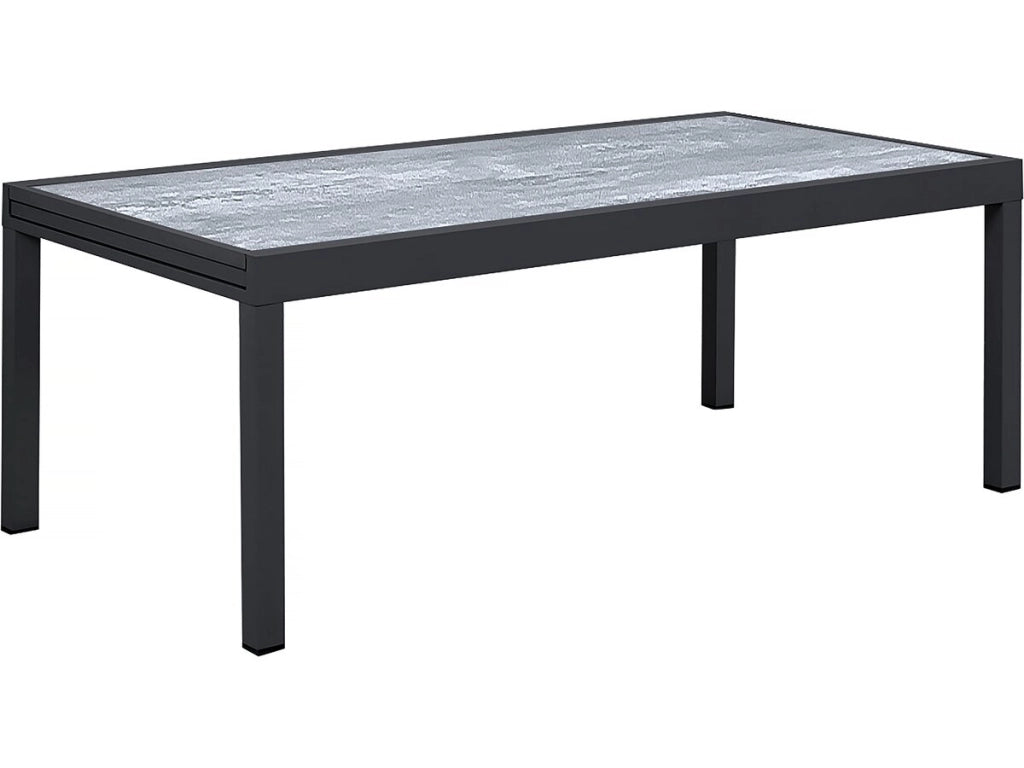 Set da pranzo da esterno estensibile "Lagos" - Tavolo estensibile 200/320 x 105 x 76 cm - 10 sedie - Nero