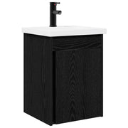 Mobile Bagno | Armadio da bagno con rubinetto Rovere Nero 42 x 40 x 74,5 cm