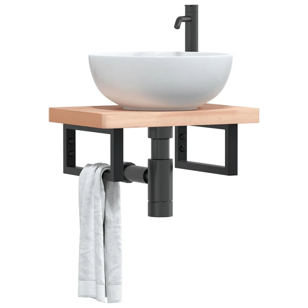 Reggimensole per Lavabo 2 pz Nere Rettangolari in Acciaio 4007269