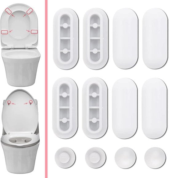 WC-Brilbuffers in bianco - Set da 12 pezzi per stabilizzatori e demper - Ideali per uso domestico, ufficio e hotel
