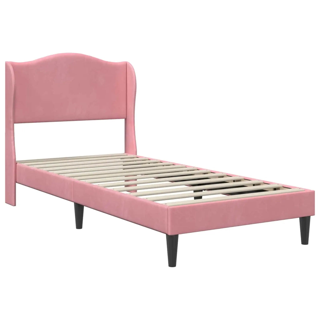 Struttura del letto con testiera Rosa 100 x 200 cm Velluto 42027902