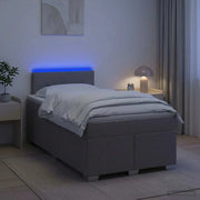 Letto con Box Spring, Materasso e LED Tortora 120 x 190 cm 3451900