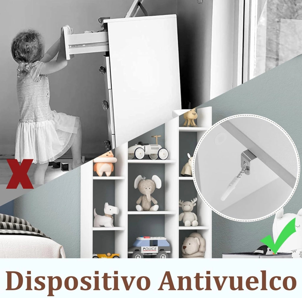 Scaffali portaoggetti a 12 livelli, scaffale in legno, 2 cassetti, scaffale con scomparti aperti, per ufficio, studio, soggiorno, camera da letto, 80 x 24 x 132 cm (bianco)