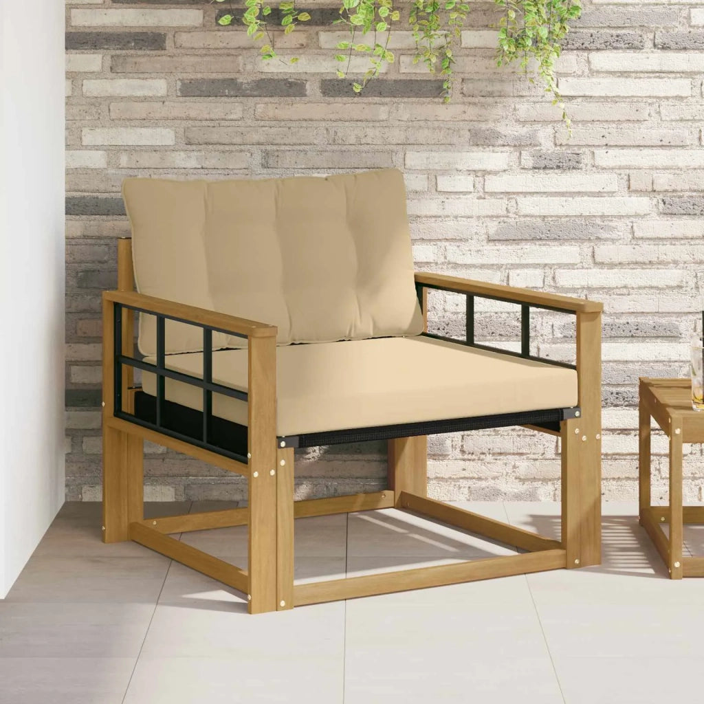 Set di divani da esterno-Sofa da giardino Legno di Acacia Massello e Textilene 984043