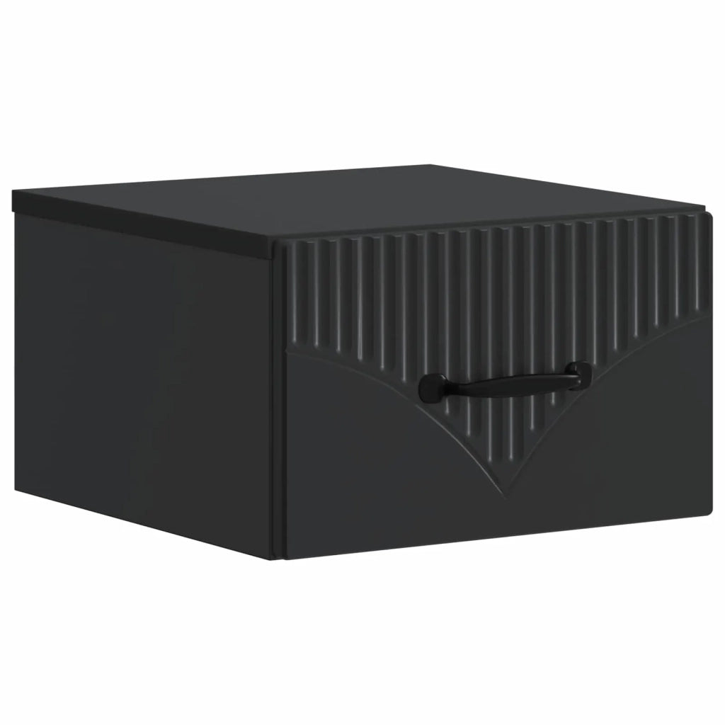 Mobiletto da notte a muro 2 pcs Nero 34,5 x 33 x 20 cm