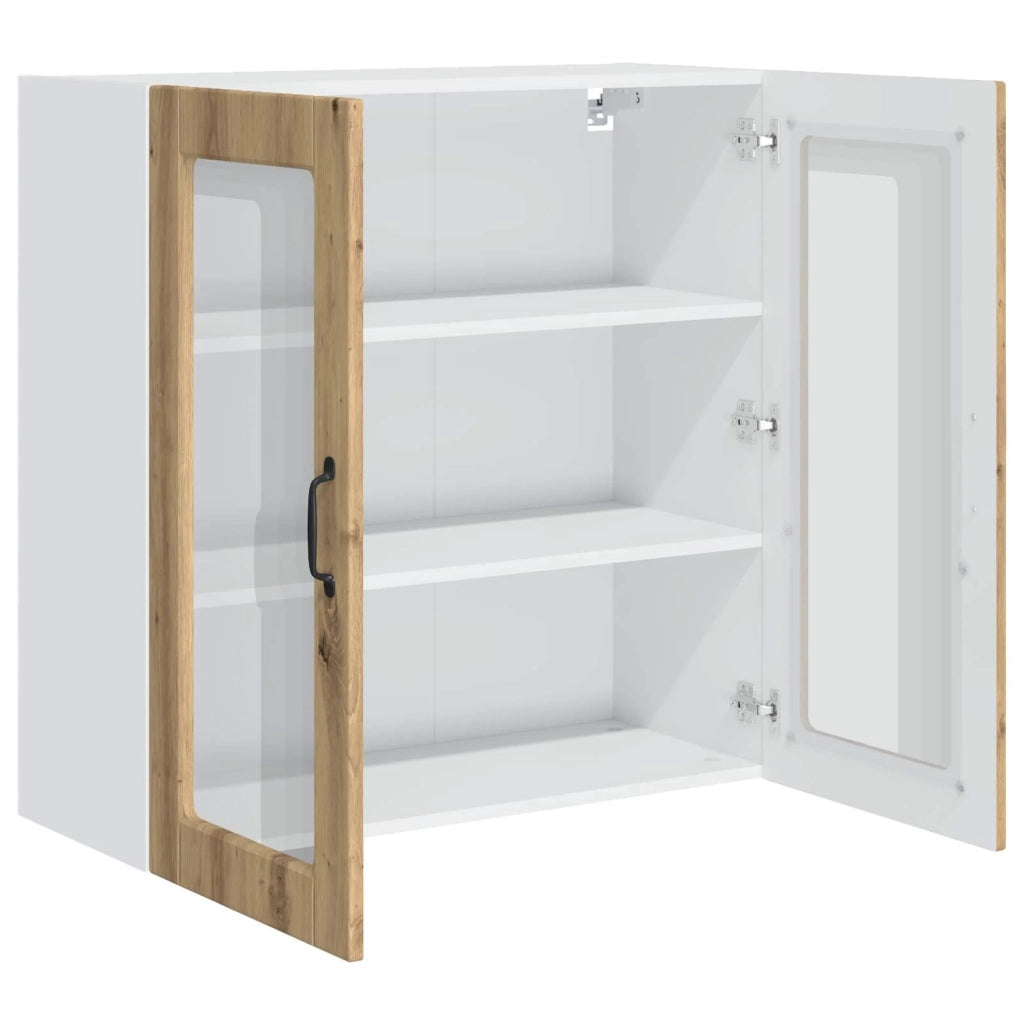 Mobile da cucina moderno a parete con vano contenitore interno 80 x 31 x 80 cm finitura rovere ingegnerizzato realizzato artigianalmente 02_0054417