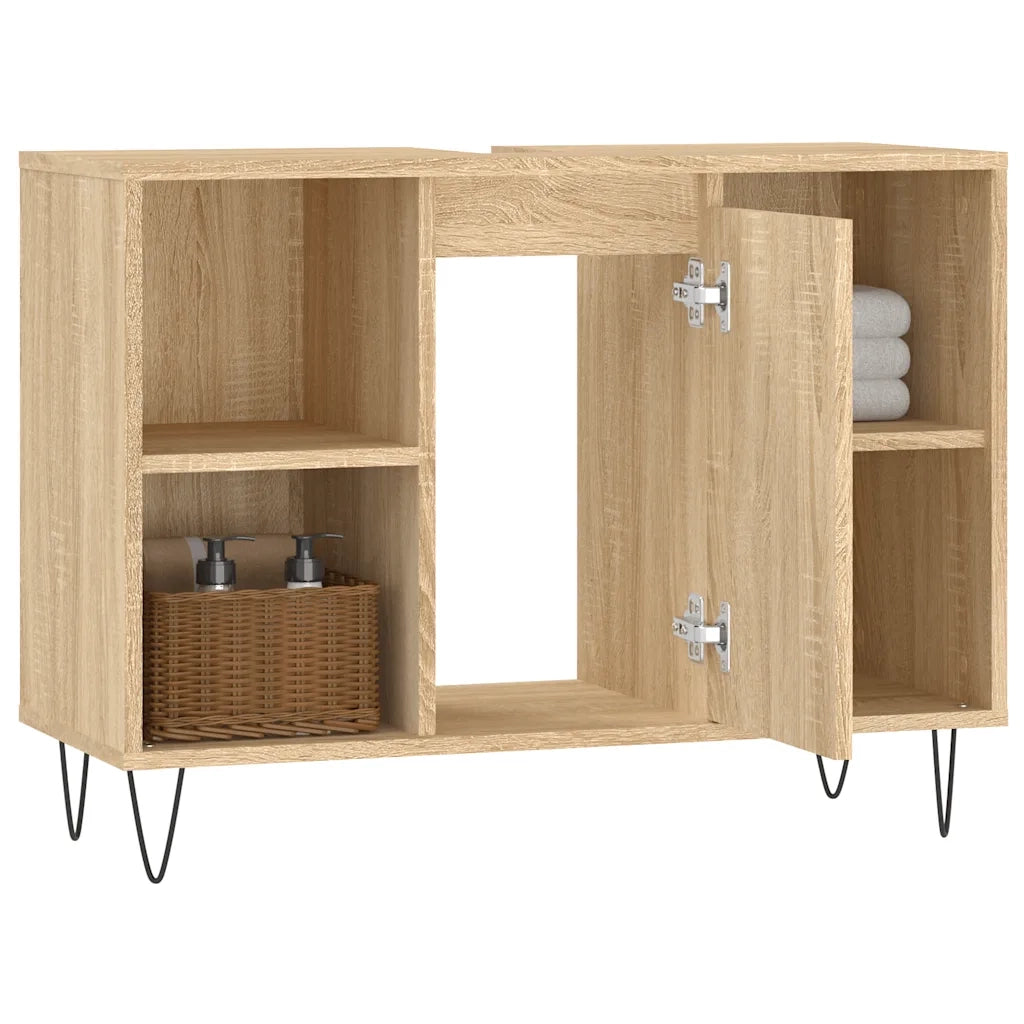 Mobile da Bagno Rovere Sonoma 80x33x60 cm in Legno Multistrato 831631