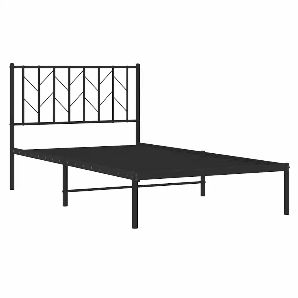 Giroletto con Testiera Metallo Nero 100x200 cm 374432