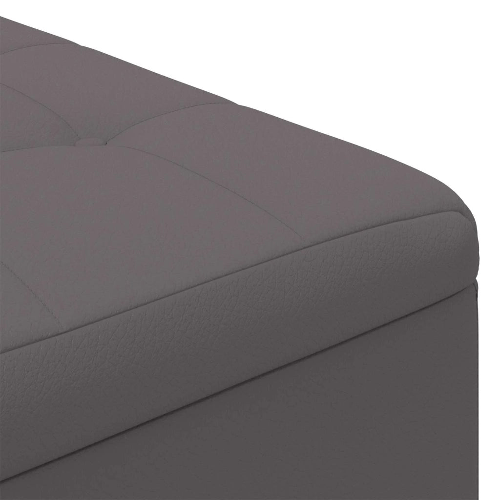 Pouf contenitore Grigio 80 x 80 x 45 cm Pelle sintetica 876845