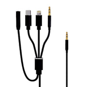 Trade Shop - Adattatore 6in1 Da Cavo Jack 3,5mm A Lightning Type-c Jack 3,5mm M F 1mt Q-sx12 -