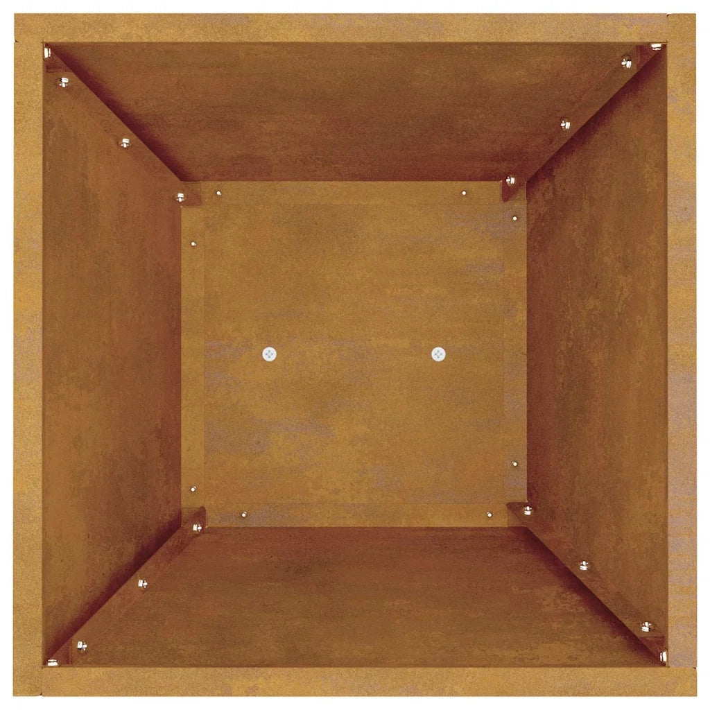 Vaso a Pilastro-Fioriera da Esterno-Contenitore per Piante Argento 35 x 35 x 73 cm Acciaio Inossidabile 315323