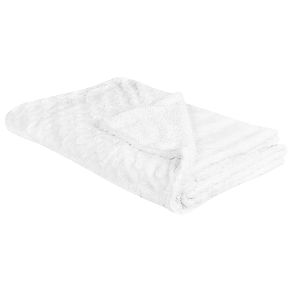 Coperta morbida in tessuto sintetico bianco 150 x 200 cm camera da letto salotto