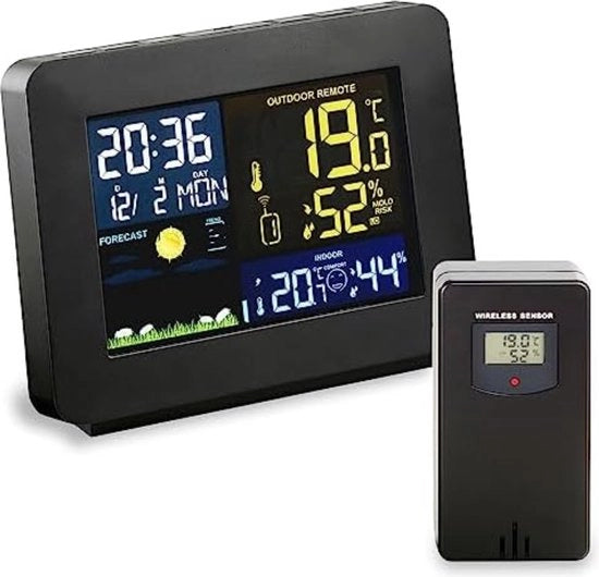 Sensore esterno di condizioni climatiche wireless - Stazione meteorologica con sensore esterno - Nero