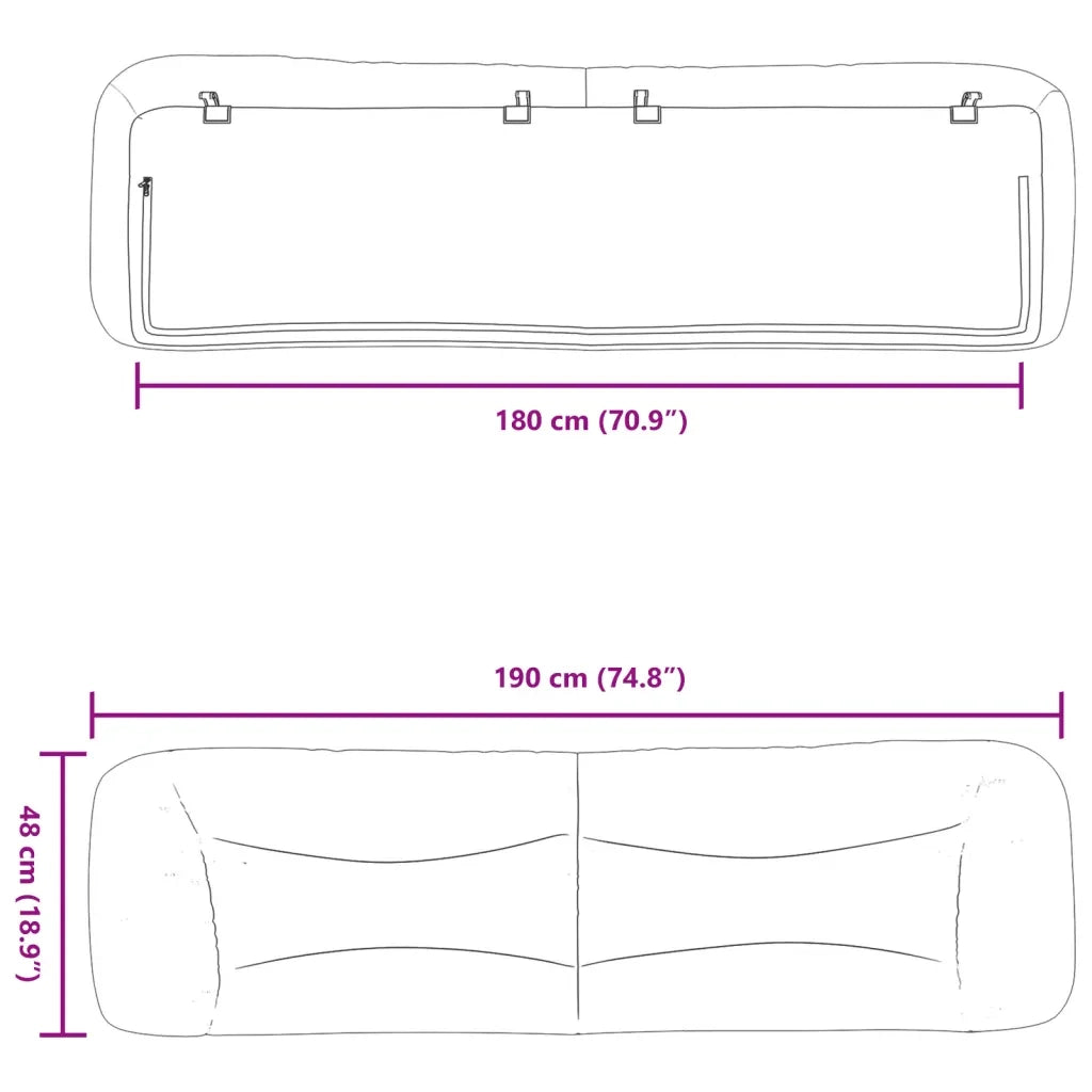 Cuscino Testiera Hvar Marrone 180 cm in Similpelle CFW1511235