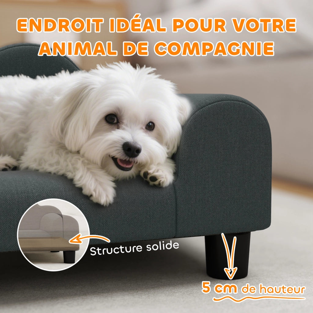 Divano per cani ¨C zephmum ¨C grigio scuro 66x42x28.5 cm