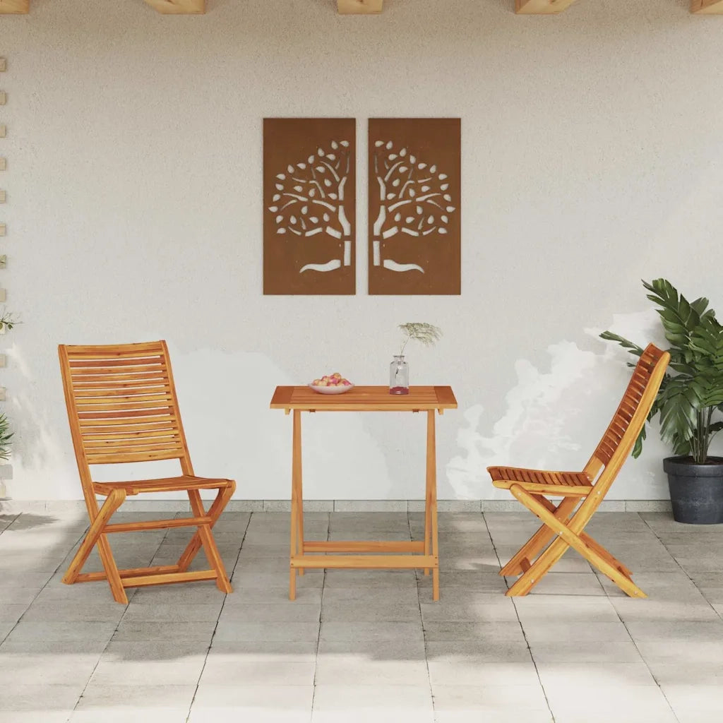 Set Bistro Pieghevole 3 pcs Marrone Legno di Acacia Massello 3375696