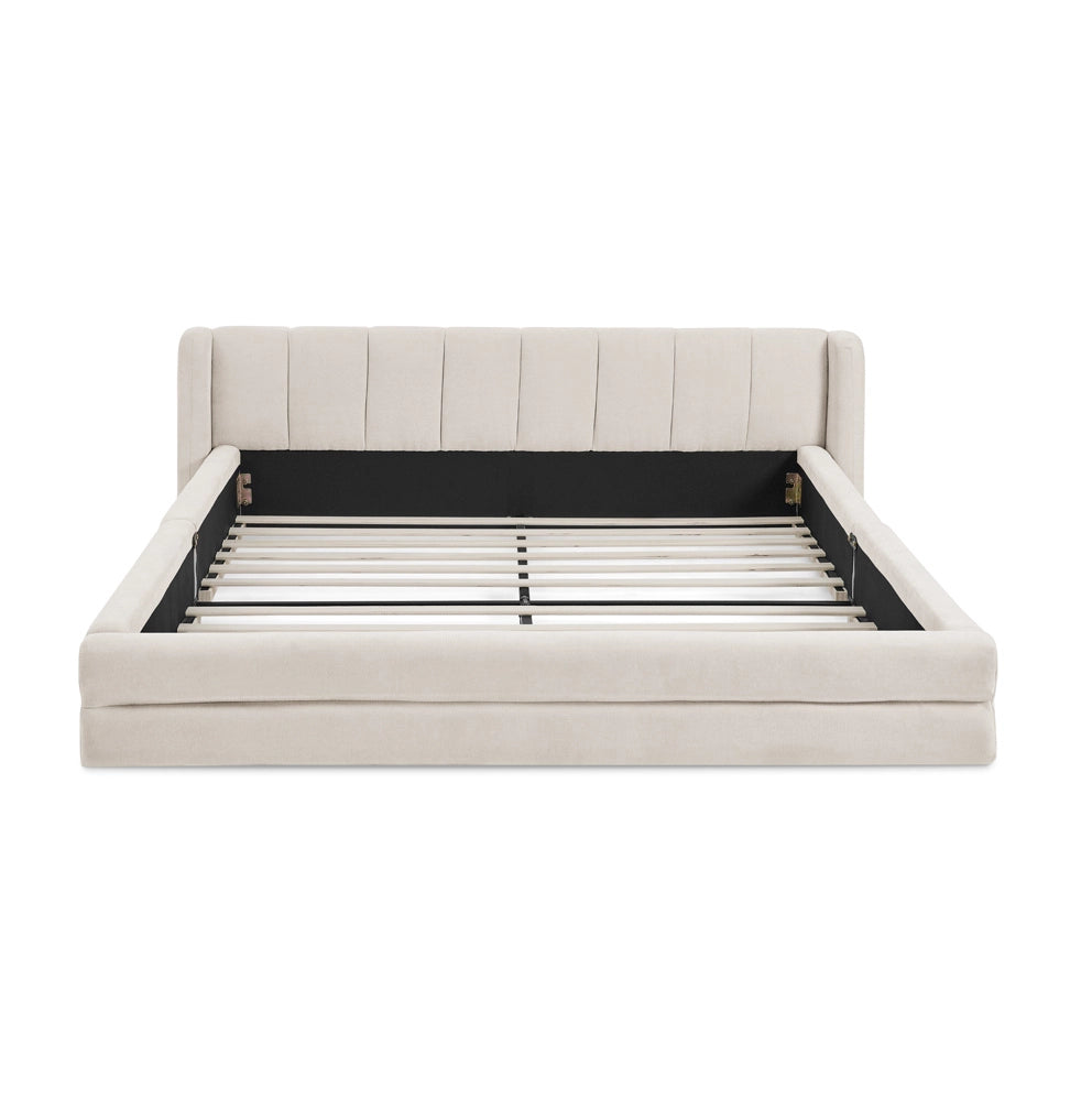 Letto matrimoniale imbottito 160 x 200 cm con testiera ergonomica