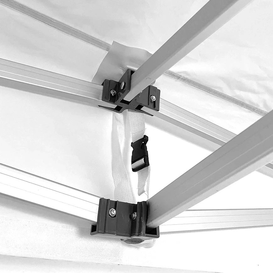 Gazebo Richiudibile Professionale Market-Pro 3x3 Struttura In Alluminio Esagonale Impermeabile Bianco