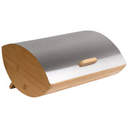 Portapane in bambù argento 36 x 25 x 16 cm decorativo con coperchio in metallo Cucina scandinava moderna