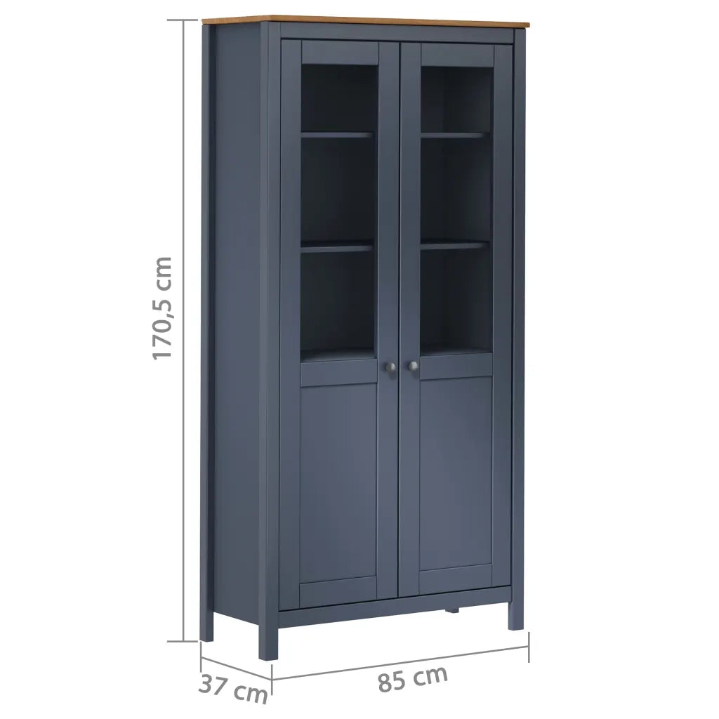 Credenza Alta Hill Grigia 85x37x170,5 cm in Legno di Pino 289013