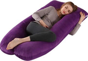Cuscino per gravidanza con imbottitura in velluto, cuscino U in forma per donne incinte, 70 x 130 cm per donne incinte, adulti, supporto completo del corpo (violetto)