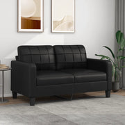 Divano a 2 Posti-Sofa 2 Posti Nero 140 cm in Similpelle 509015
