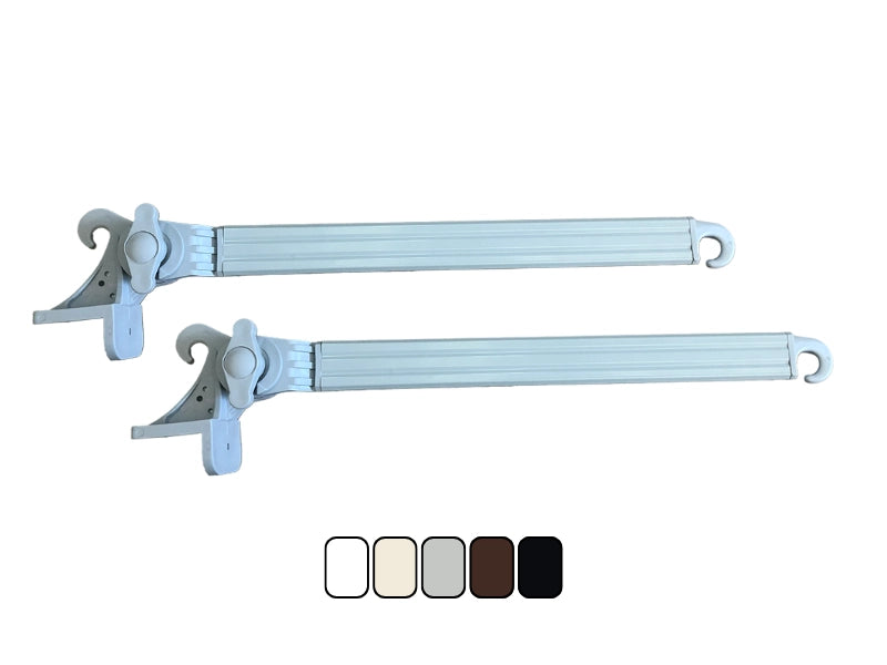 Braccetti per Tende da Sole in Alluminio Bracci Alluminio 70 cm in Coppia Bianco