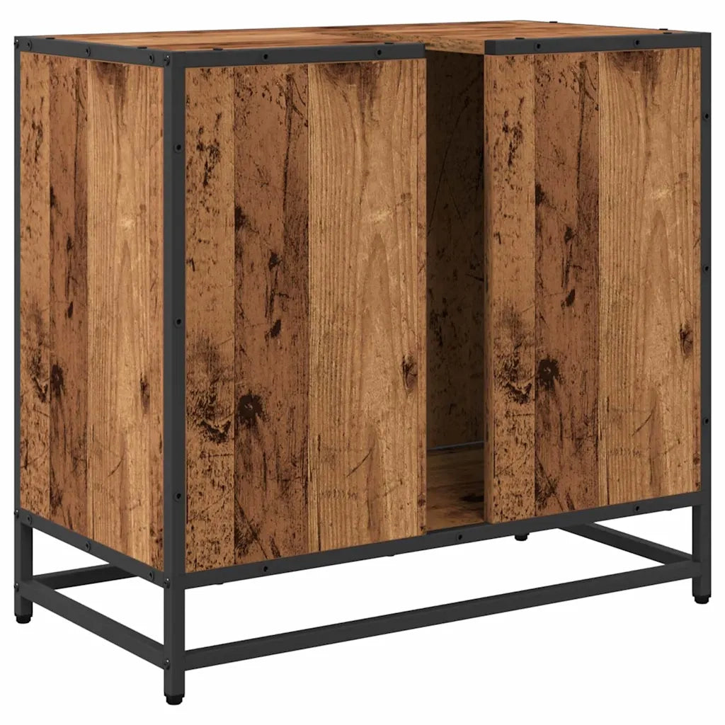 Armadio per Lavabo da Bagno-Armadietto da bagno-Mobiletto da bagno Legno vecchio 65 x 33 x 60 cm