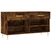 Panca Porta Scarpe | Scarpiera | Mobile per scarpe Rovere Fumo 102x35x55 cm Legno Multistrato