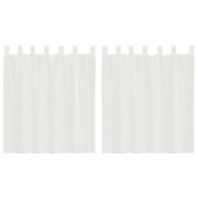 Tende in Voile con Tasche per Aste 2 pz Bianco