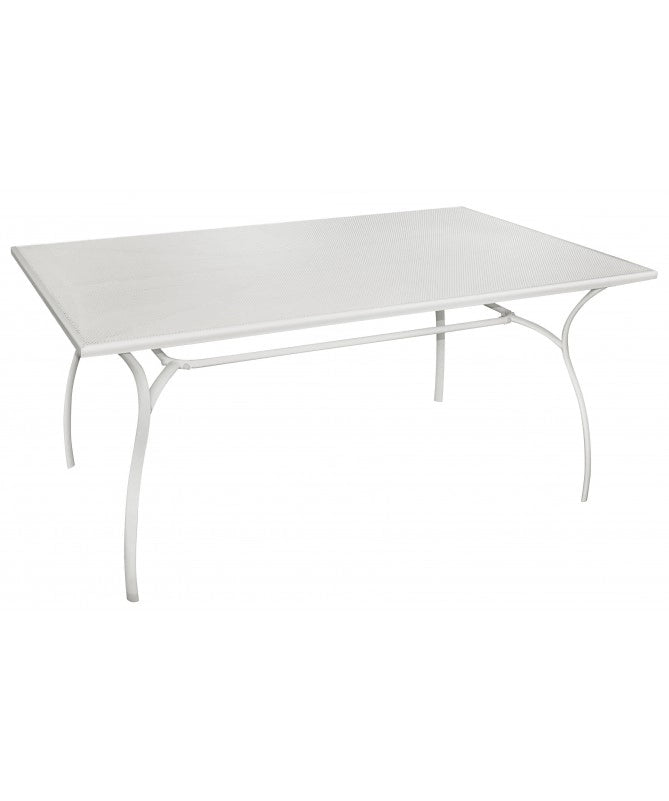 Tavolo Desenzano rettangolare da 160x100cm in ferro avorio Moia