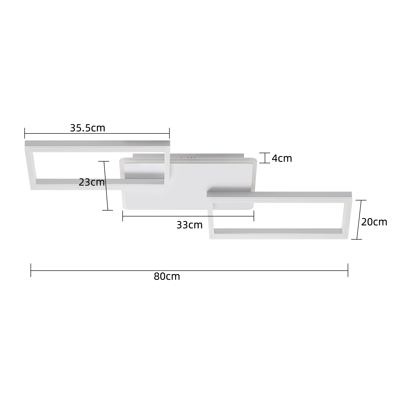 ZMH Lampada da soffitto plafoniera LED moderna 80 cm bianca dimmerabile telecomando 63W
