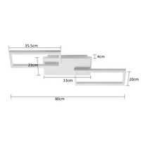ZMH Lampada da soffitto plafoniera LED moderna 80 cm bianca dimmerabile telecomando 63W