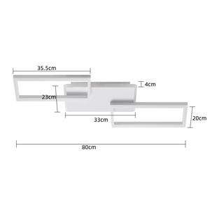 ZMH Lampada da soffitto plafoniera LED moderna 80 cm bianca dimmerabile telecomando 63W