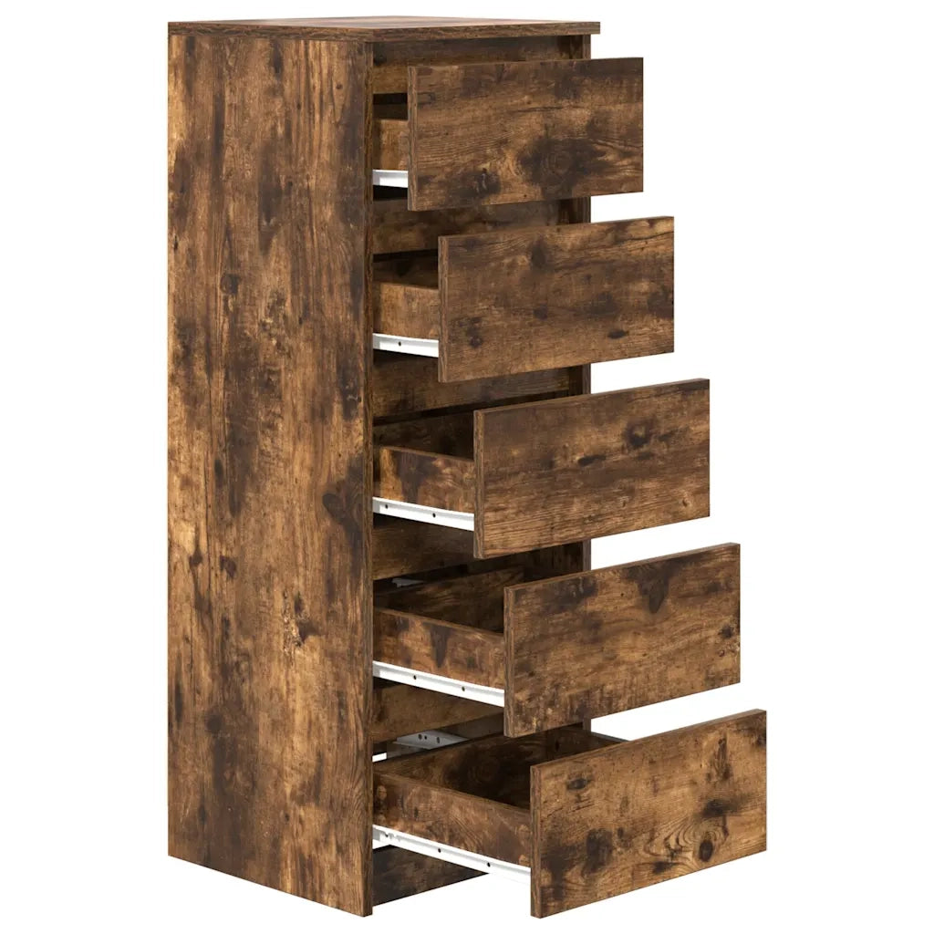 Credenza con Cassetti-Buffet-Armadio da cucina Rovere Fumo 37,5x35x99 cm in Truciolato