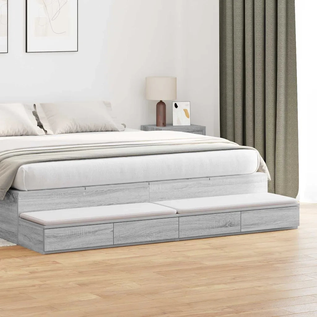 Cassetti per letto Grigio Sonoma 200 x 36,5 x 16,5 cm 866920