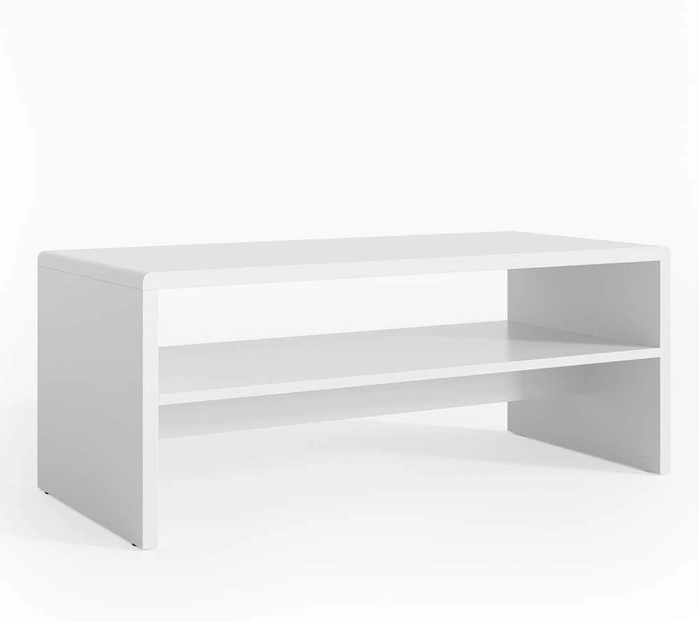 Tavolino da salotto, Bianco, 99.6 x 39.8 cm, per la conservazione di riviste e telecomandi