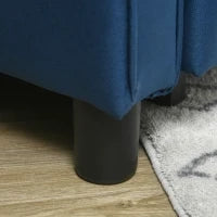 Poltrona Letto Singola Reclinabile su 3 Livelli con Cuscino e 2 Tasche Laterali, 69x82x85cm, Blu