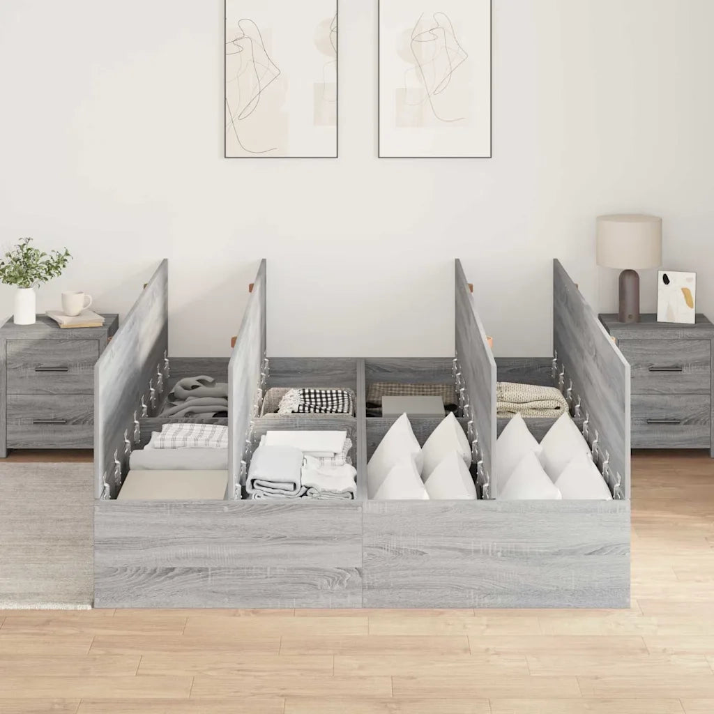 Struttura letto con contenitore Grigio Sonoma 150 x 200 cm 3335386