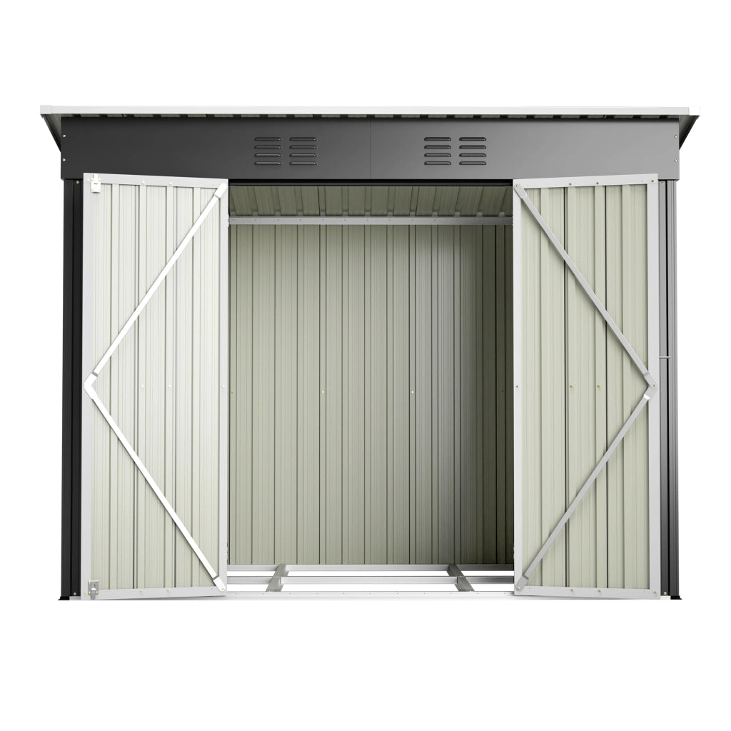 Casetta da Giardino 242×126×182cm in Metallo Grigio