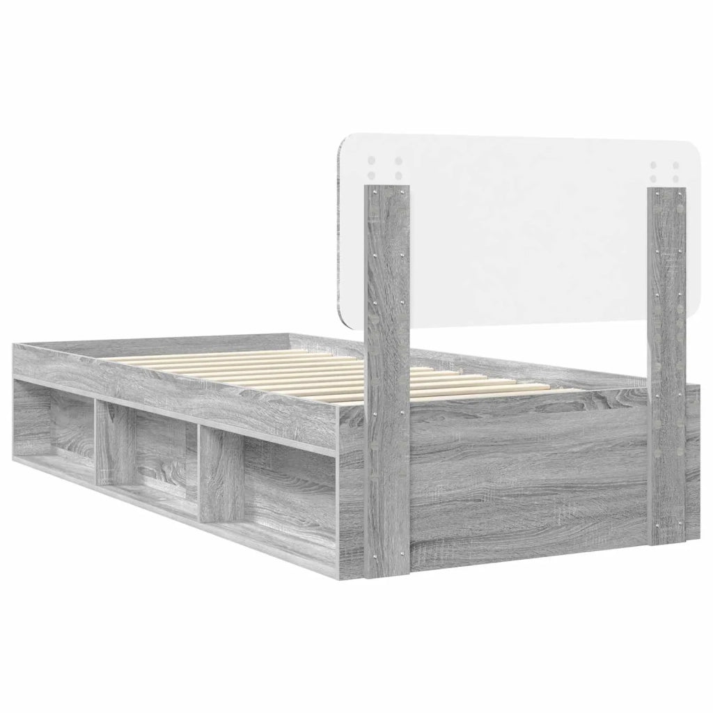 Struttura del letto Grigio Sonoma 90 x 190 cm Pino massello 3412137