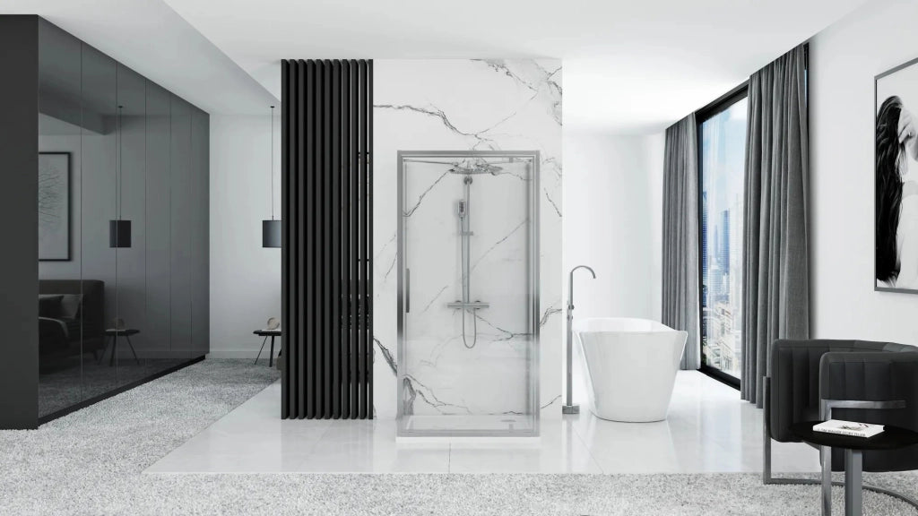 Cabina Doccia A Parete Rea Rapid Swing Chrome 120x80