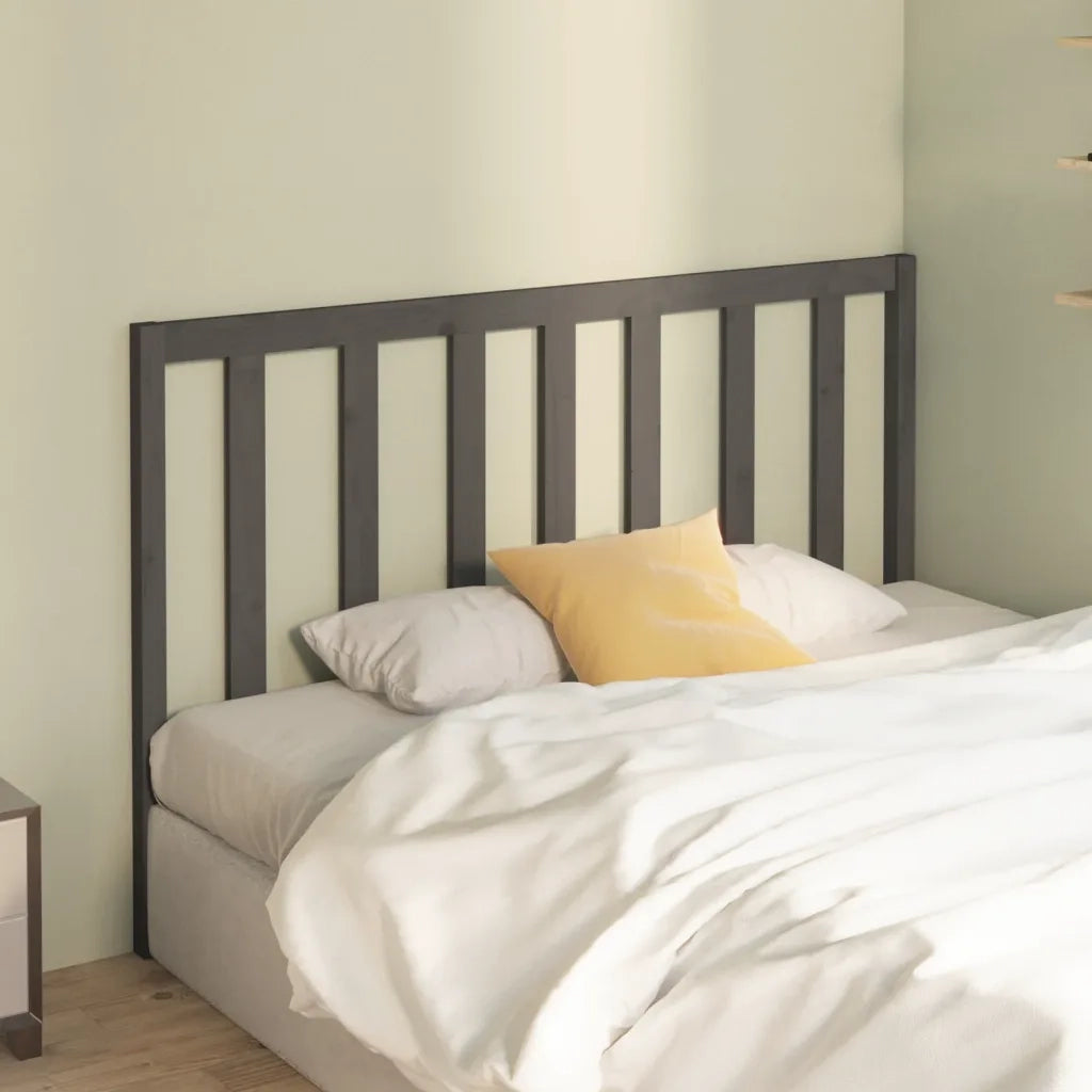 Testiera per Letto Grigia 126x4x100cm in Legno Massello di Pino cod mxl 31739